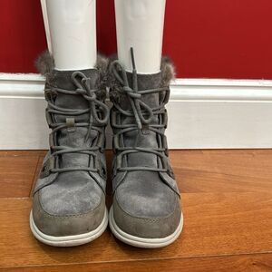 Sorel Women's Gray Fur-Trimmed Boots size 6‎